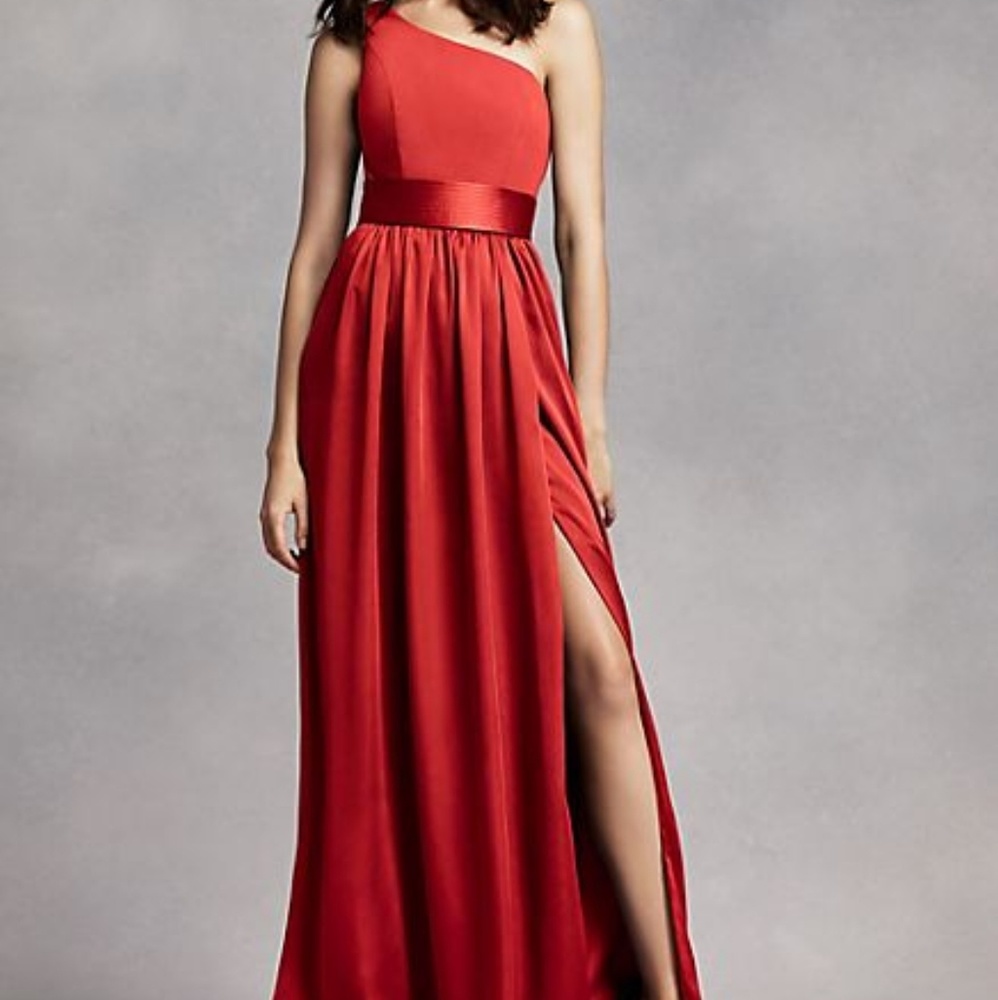 Vera Wang One Shoulder Dress w/Satin Sash